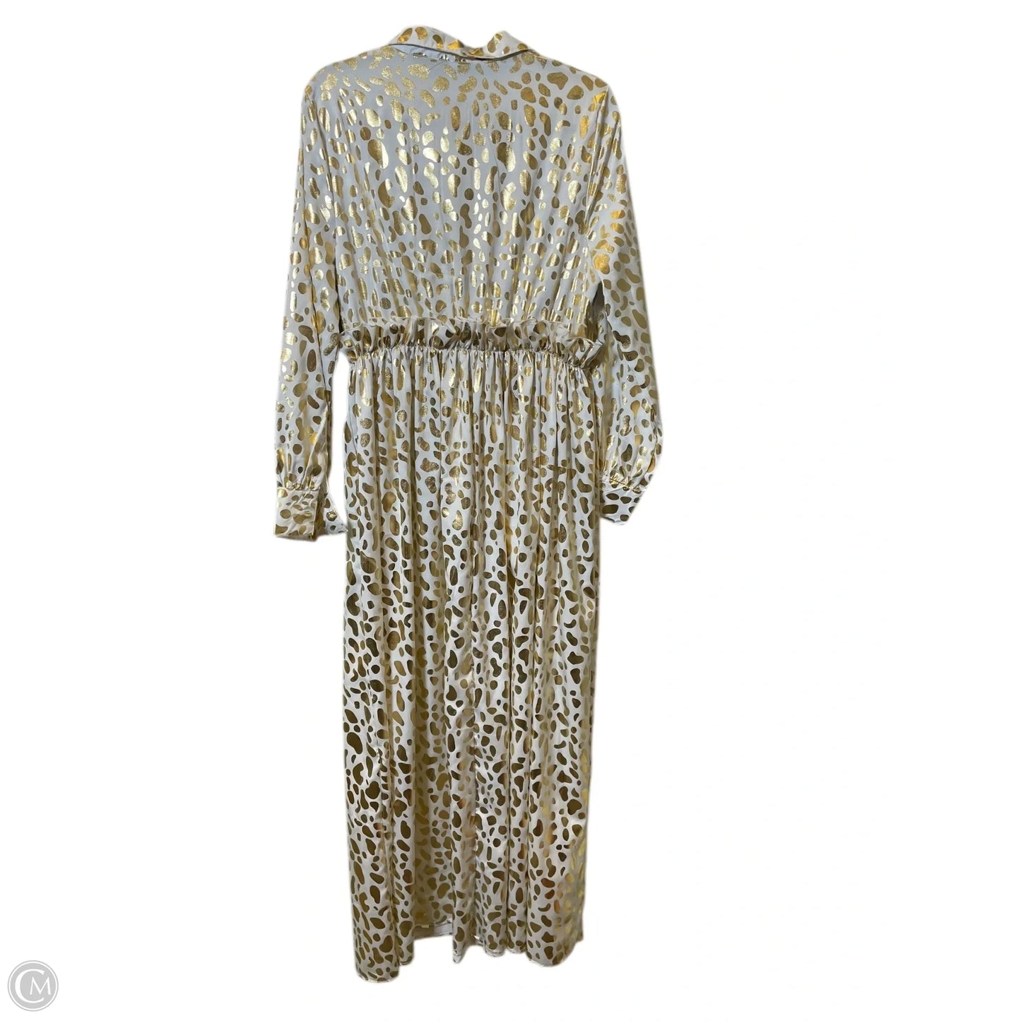 Dress Casual Maxi By Clothes Mentor In Gold & White, Size: L