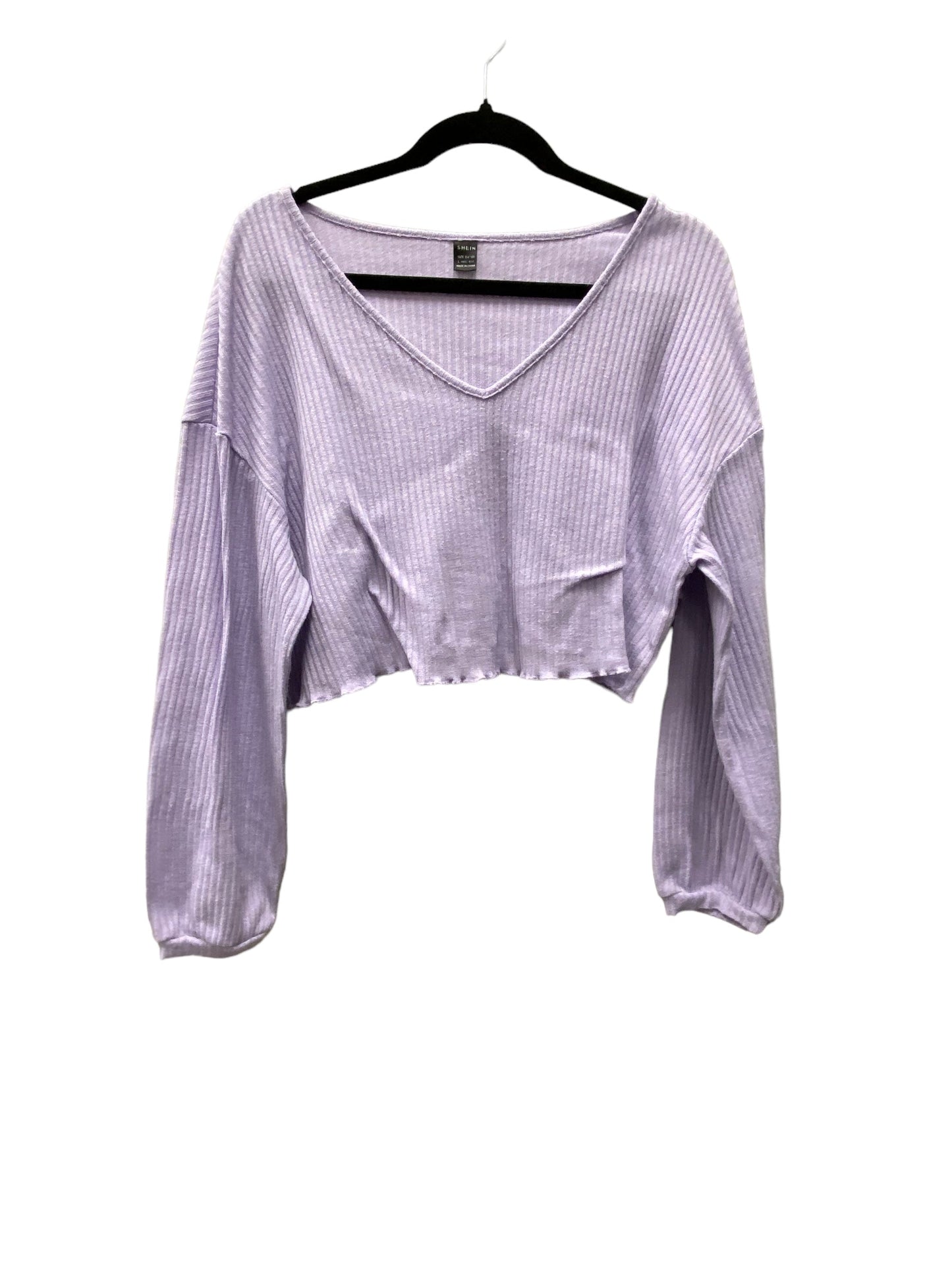 Top Long Sleeve By Shein In Purple, Size: L