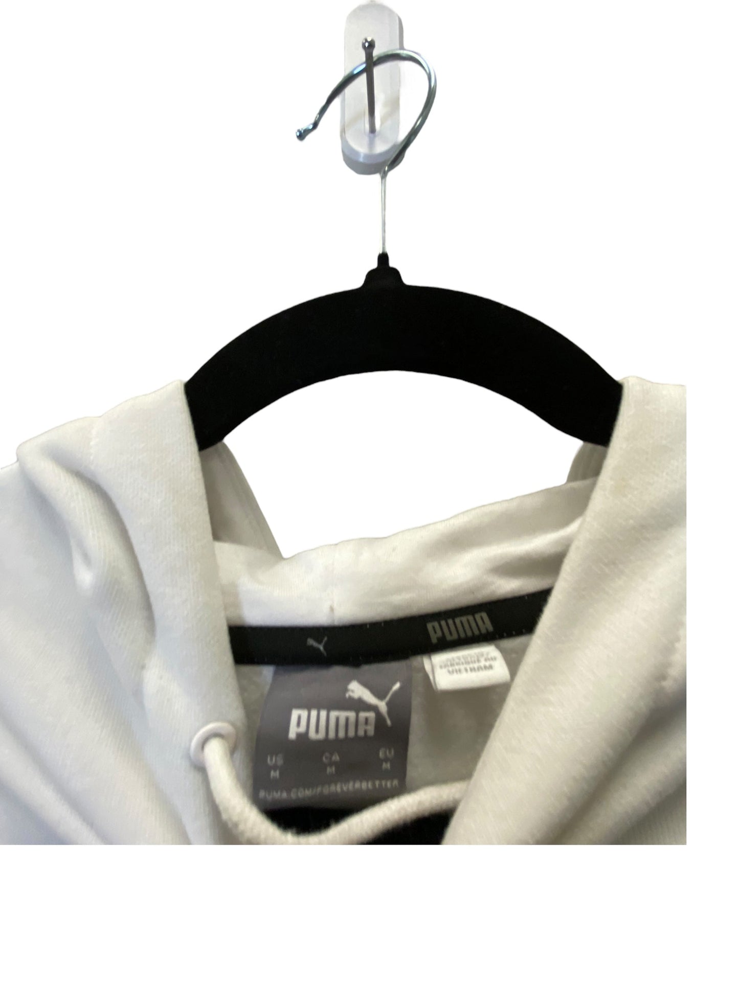 Sweatshirt Hoodie By Puma In White, Size: M