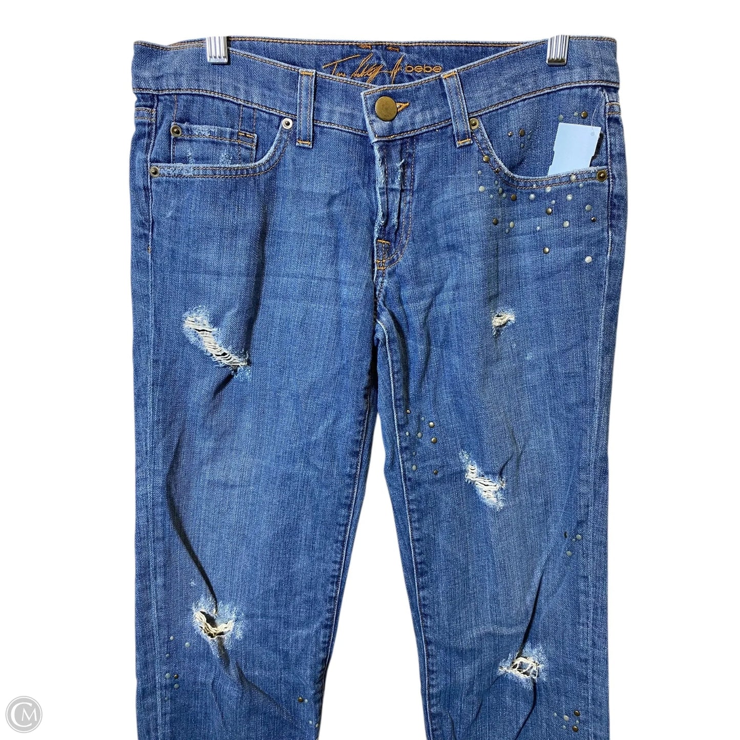 Jeans Straight By Bebe In Blue Denim, Size: 26