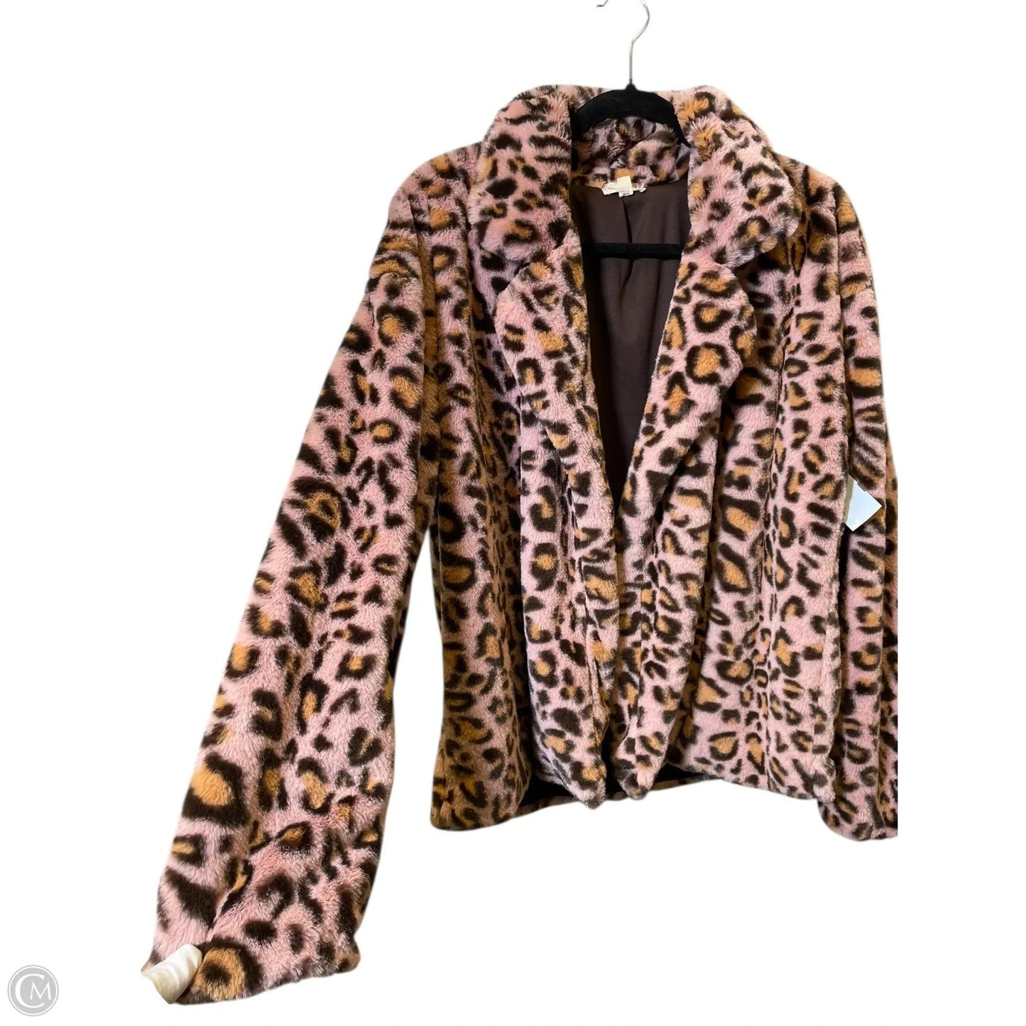 Jacket Faux Fur & Sherpa By Clothes Mentor In Animal Print, Size: L