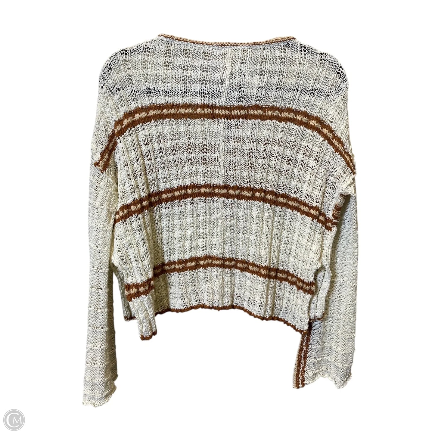 Cardigan By Free People In Brown & Cream, Size: Xs