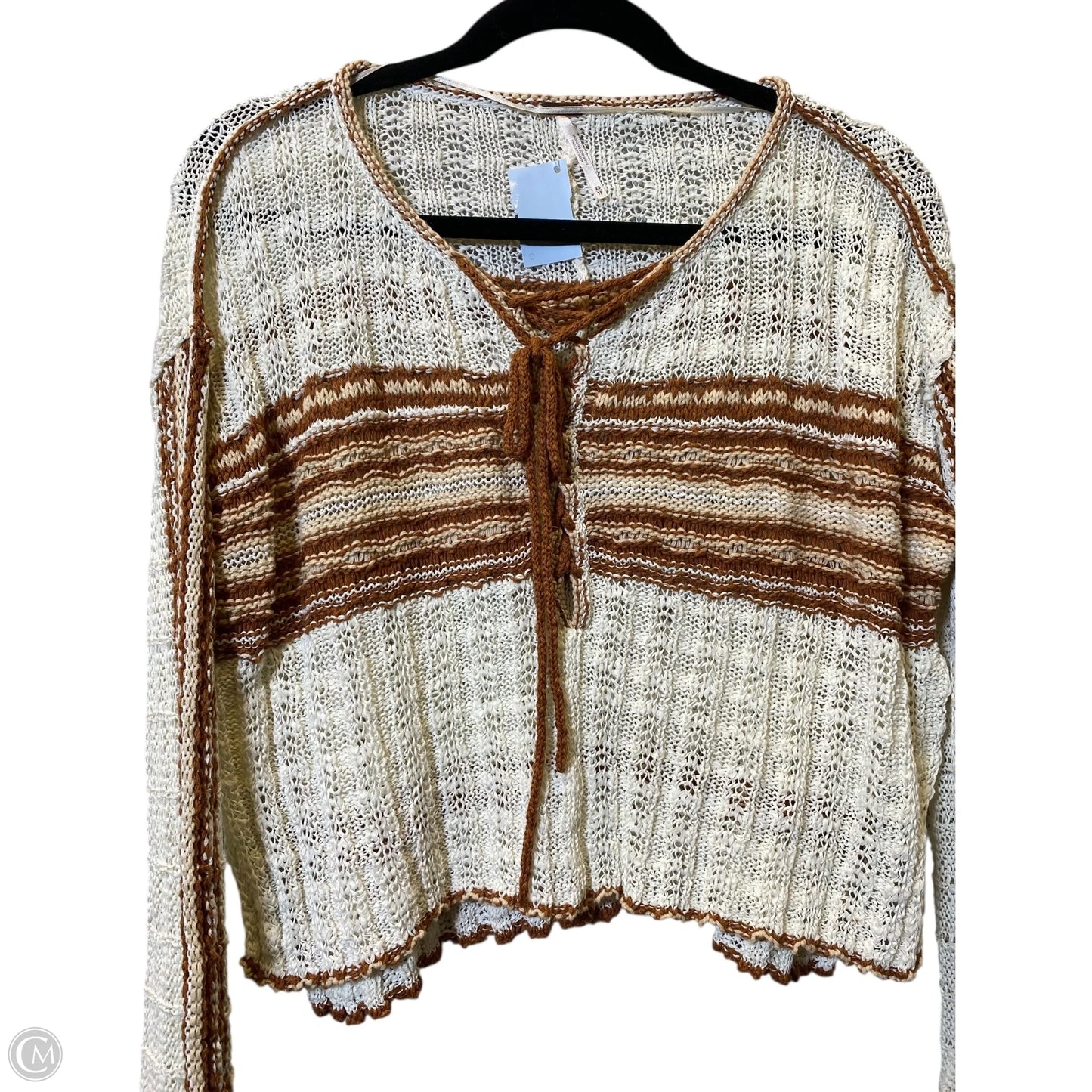 Cardigan By Free People In Brown & Cream, Size: Xs