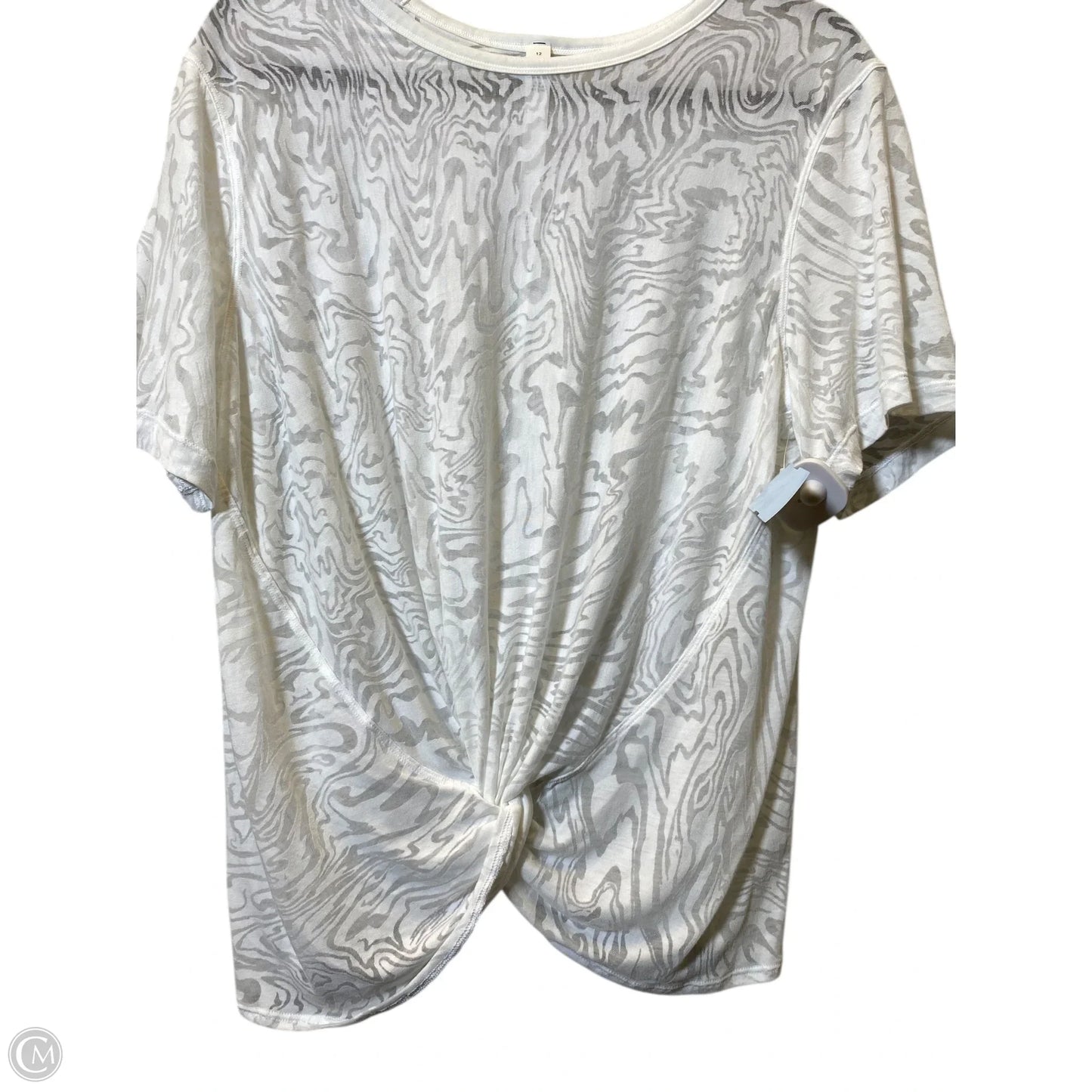 Athletic Top Short Sleeve By Lululemon In White, Size: 12