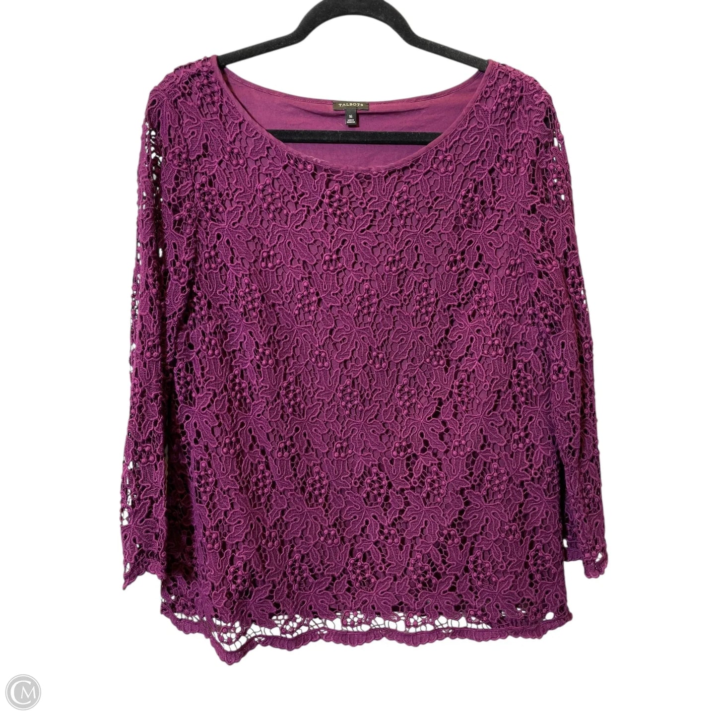 Blouse Long Sleeve By Talbots In Maroon, Size: 16