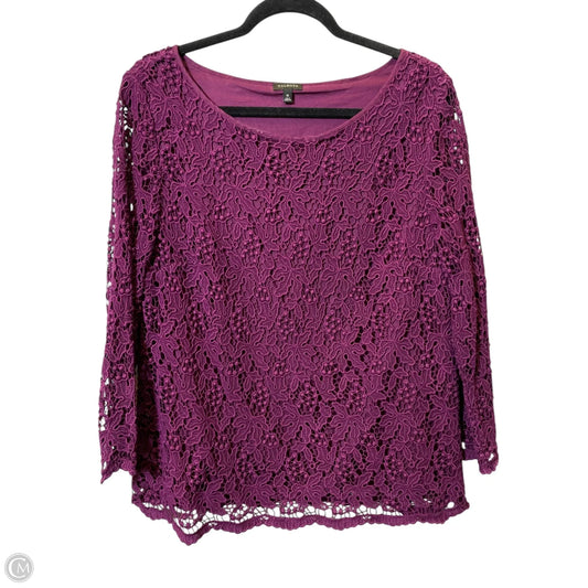 Blouse Long Sleeve By Talbots In Maroon, Size: 16