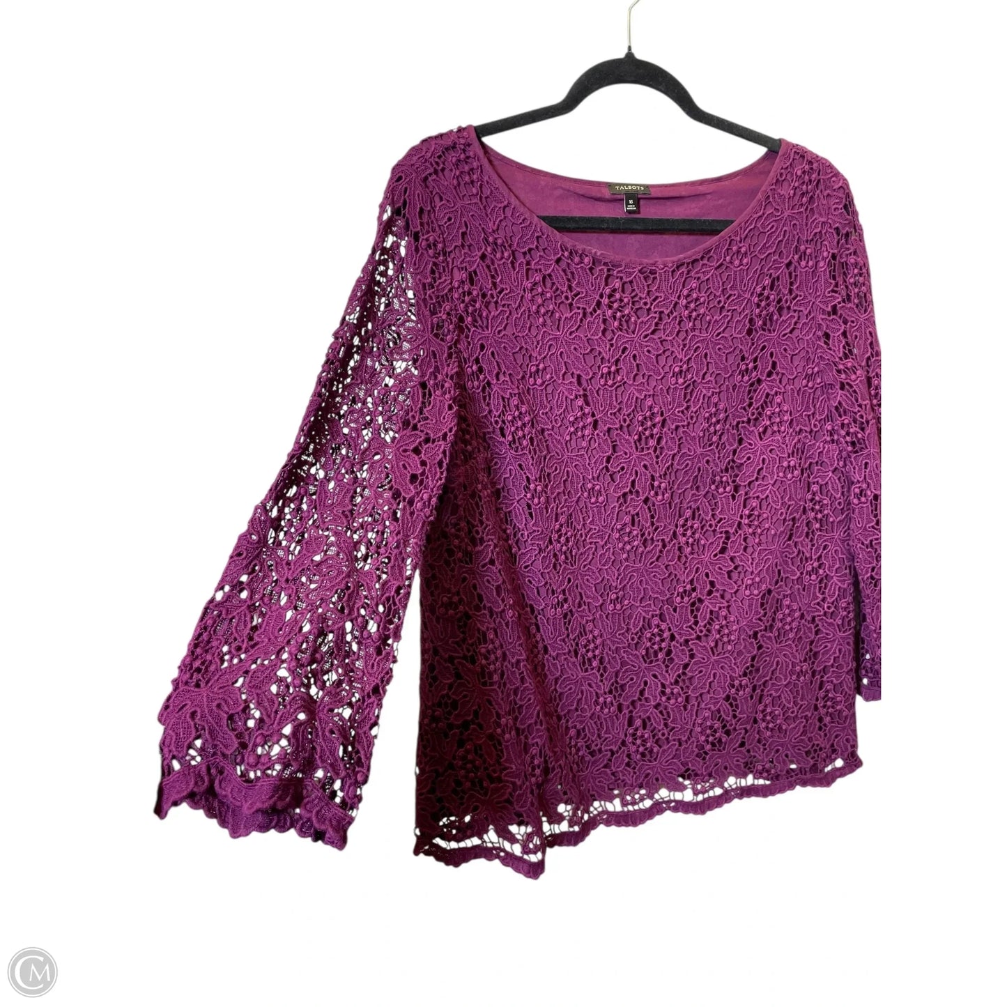 Blouse Long Sleeve By Talbots In Maroon, Size: 16