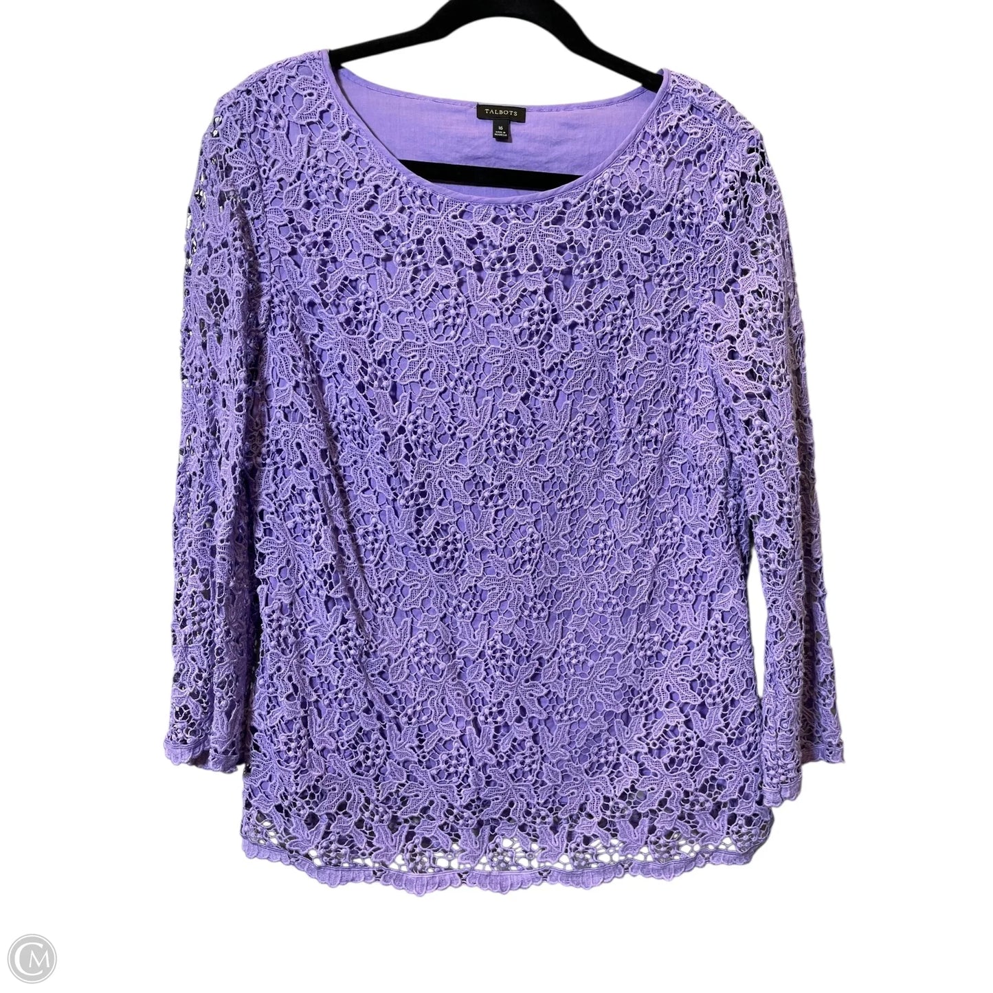 Blouse Long Sleeve By Talbots In Purple, Size: 16