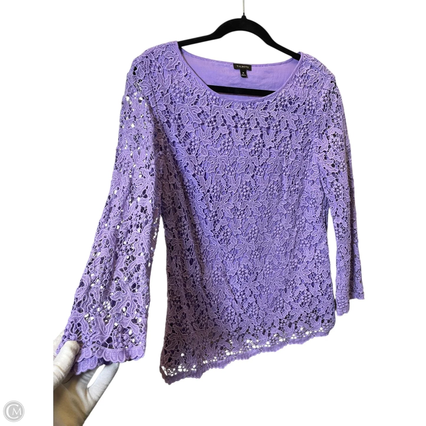 Blouse Long Sleeve By Talbots In Purple, Size: 16