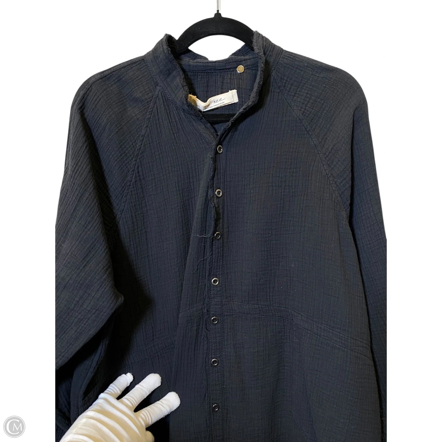 Blouse Long Sleeve By Free People In Black, Size: M