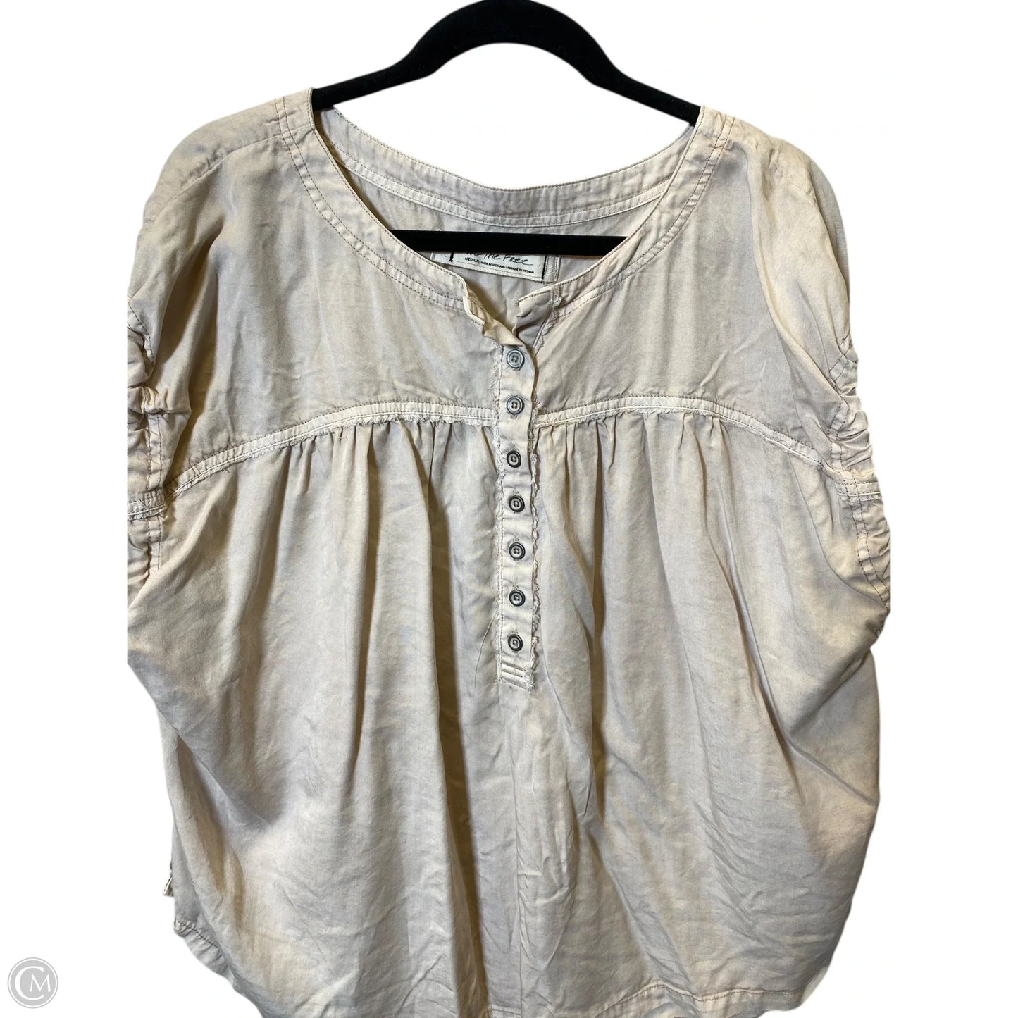 Top Short Sleeve By Free People In Beige, Size: M