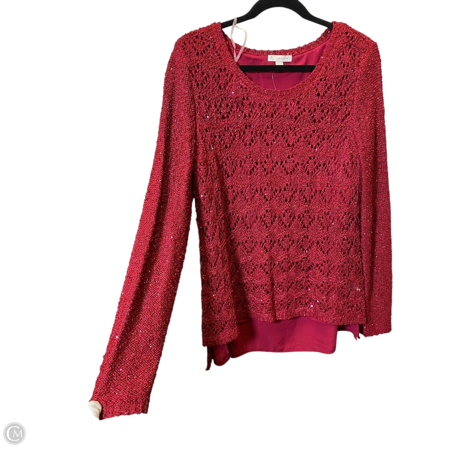 Sweater By Cb Studio In Red, Size: Xl