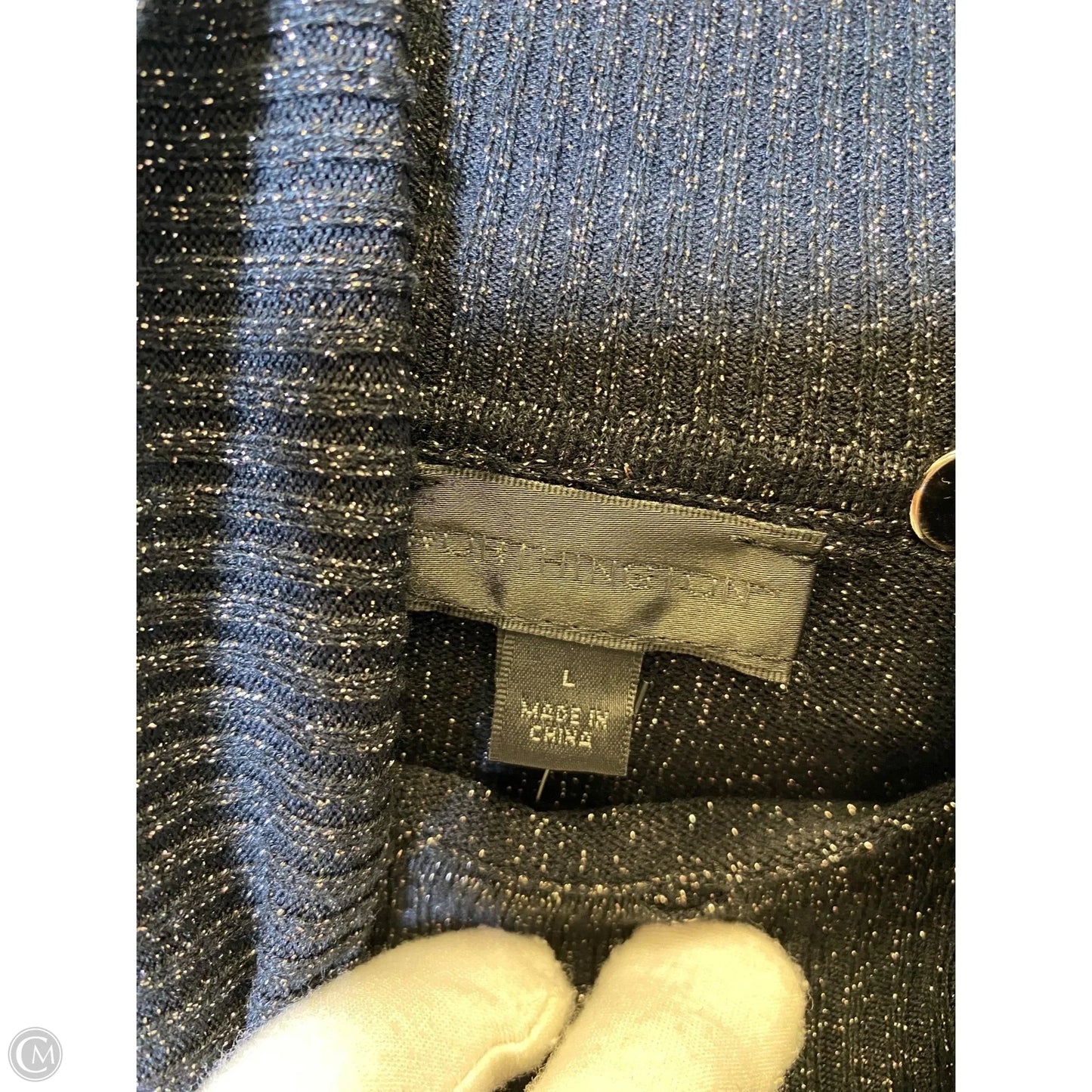 Sweater By Worthington In Black & Gold, Size: L