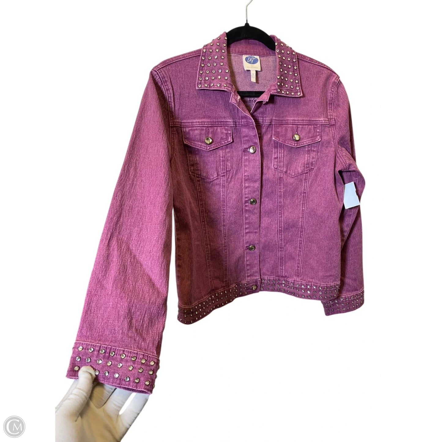 Jacket Denim By Diane Gilman In Purple Denim, Size: M