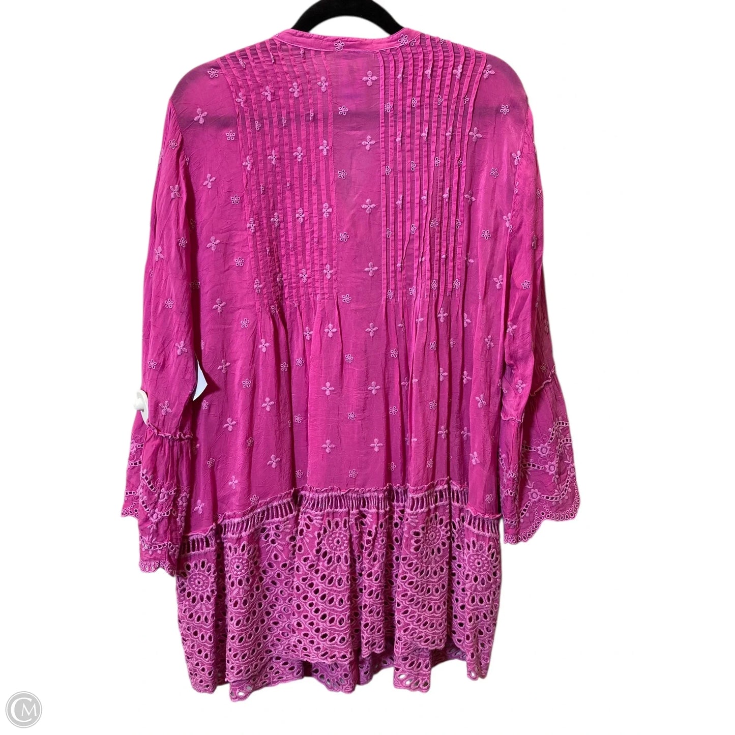 Top 3/4 Sleeve By Johnny Was In Pink, Size: Xl