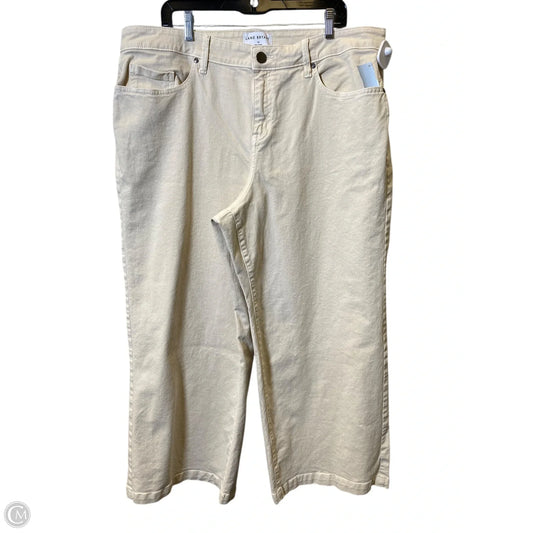 Jeans Wide Leg By Lane Bryant In Cream Denim, Size: 18