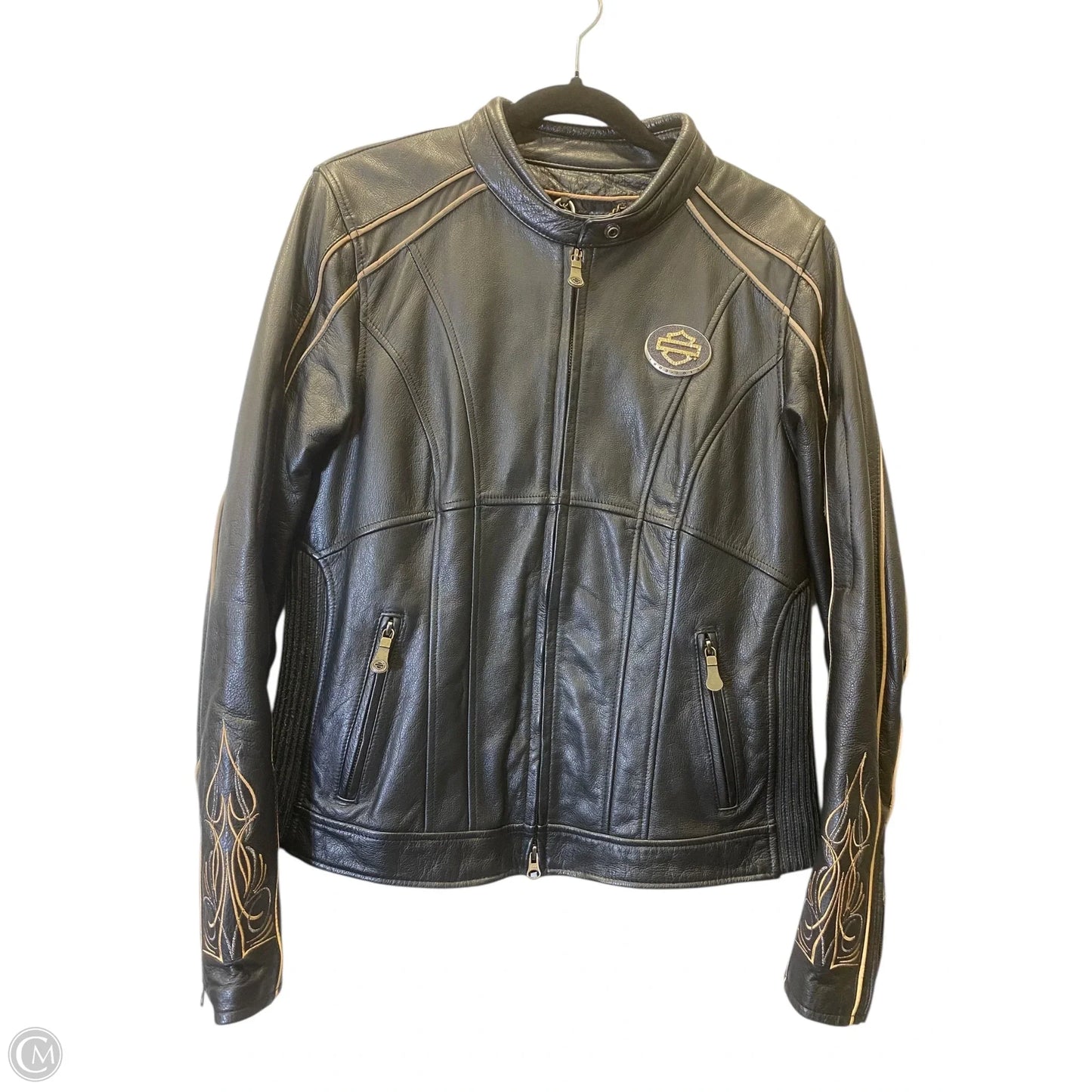 Jacket Leather By Harley Davidson In Black, Size: L