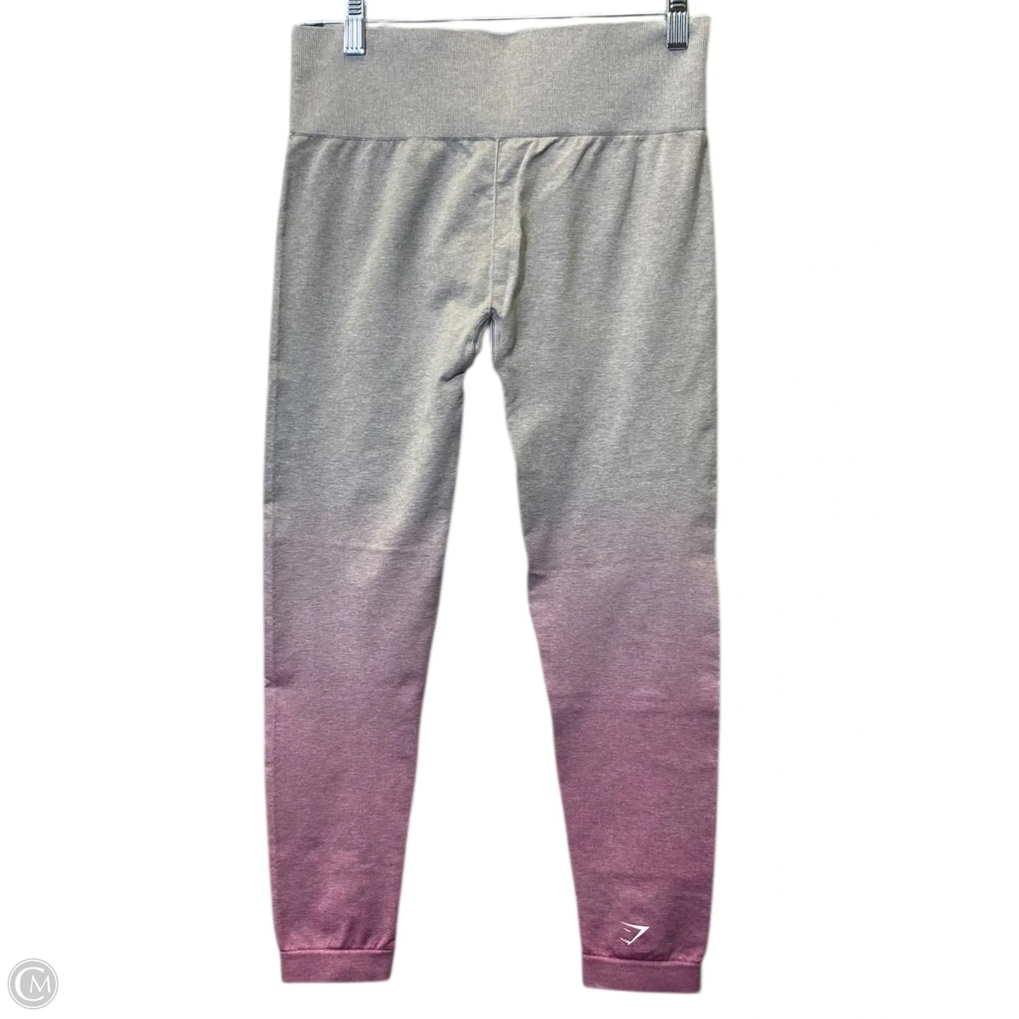 Athletic Leggings Capris By Gym Shark In Grey & Pink, Size: L