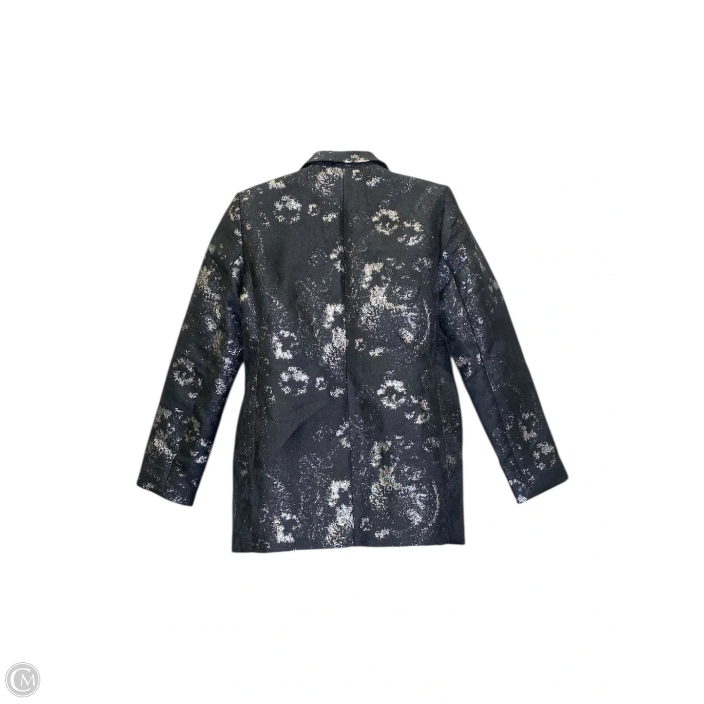 Blazer By Chicos In Black & Silver, Size: 4