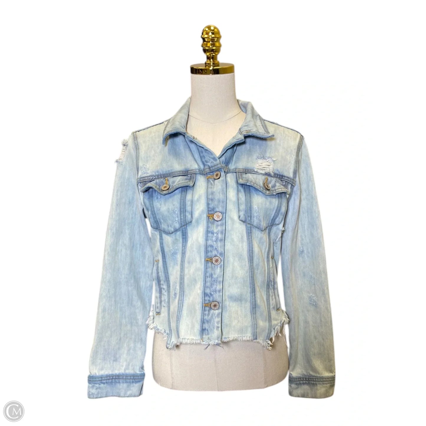 Jacket Denim By Kancan In Blue Denim, Size: M