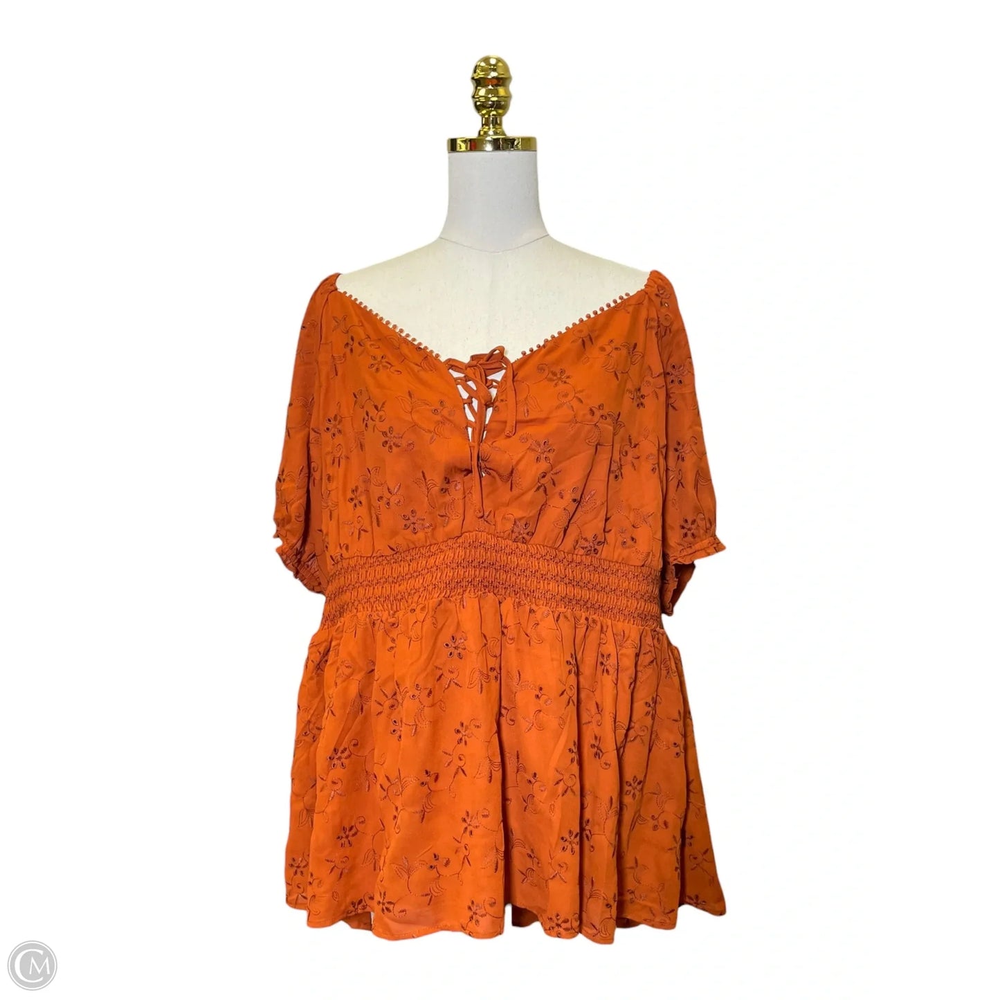 Blouse Short Sleeve By Torrid In Orange, Size: 3x