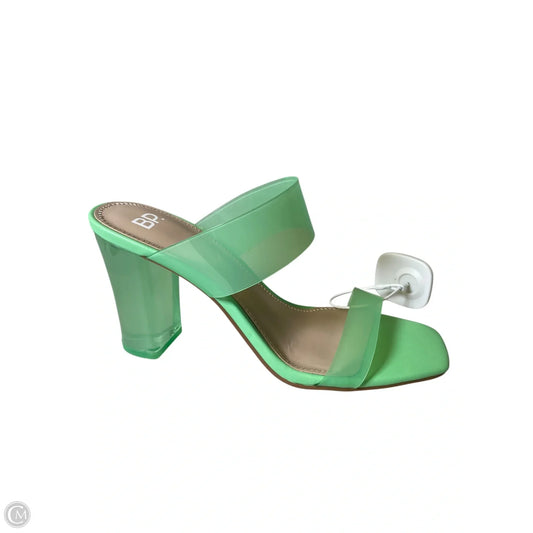 Sandals Heels Block By Bp In Green, Size: 7.5