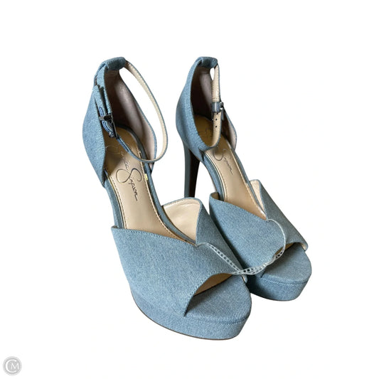 Sandals Heels Stiletto By Jessica Simpson In Blue, Size: 9