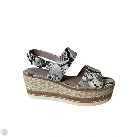 Sandals Heels Platform By Vince Camuto In Snakeskin Print, Size: 8