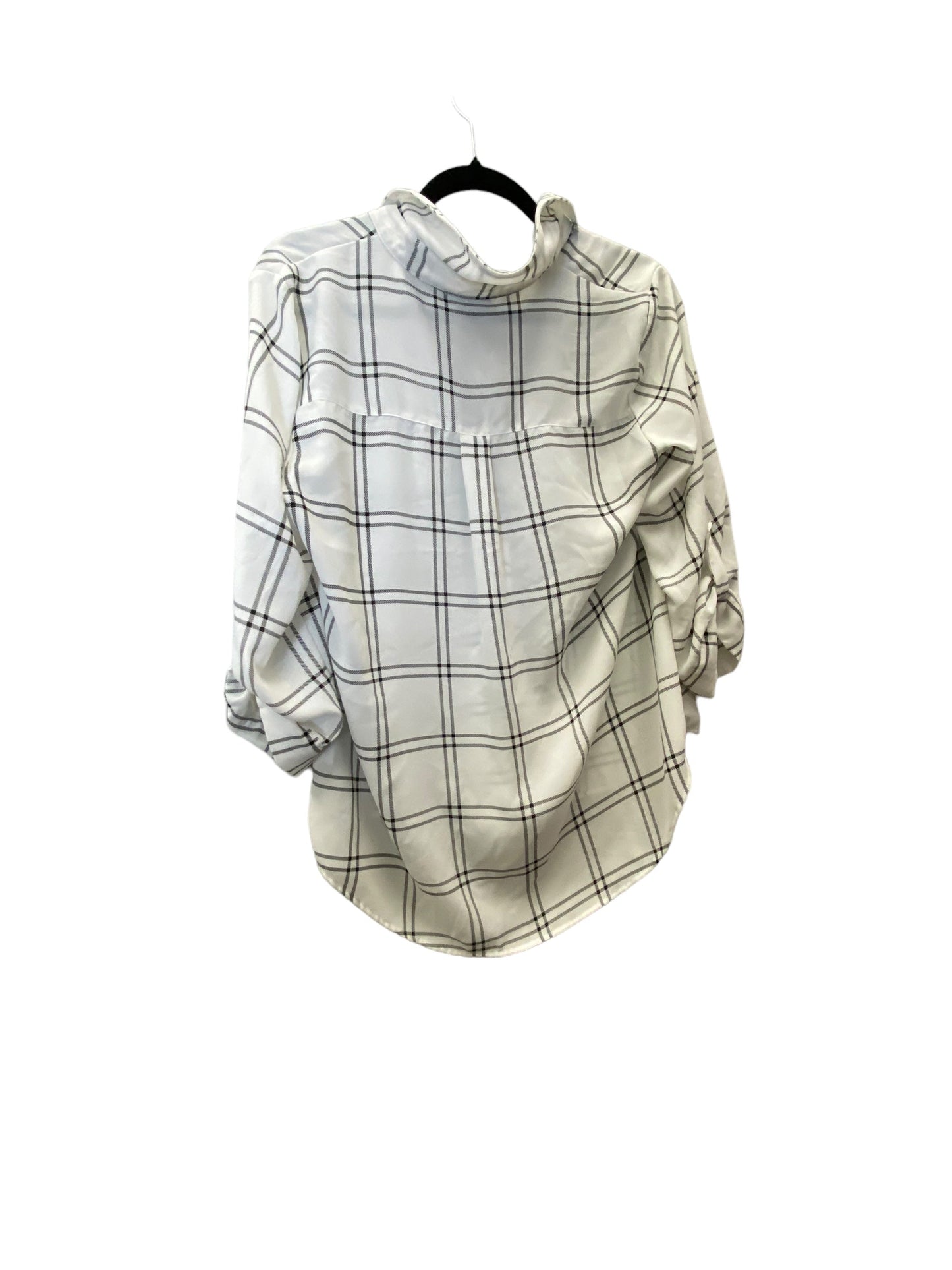 Blouse Long Sleeve By Iz Byer In Plaid Pattern, Size: L