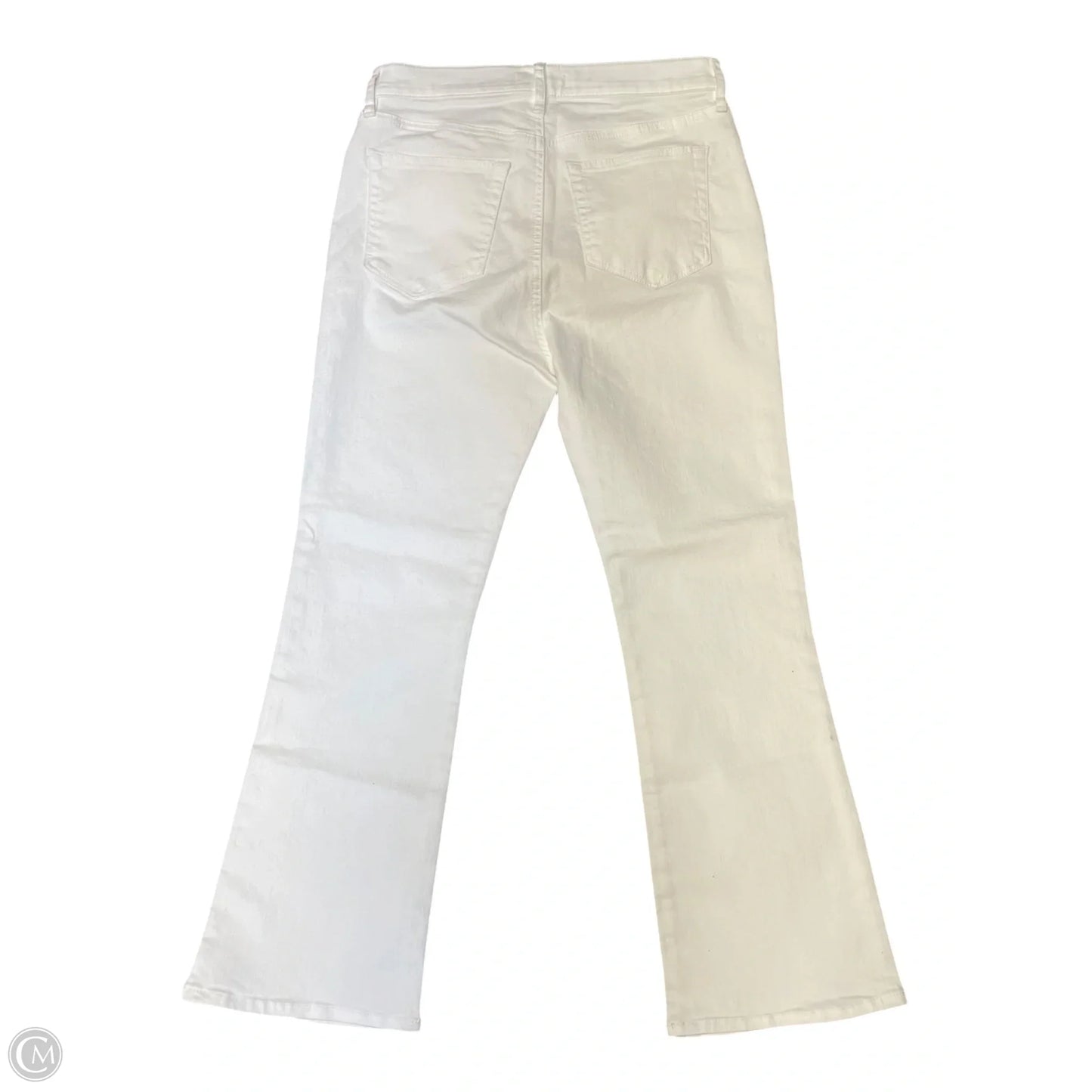 Jeans Flared By Loft In White Denim, Size: 2