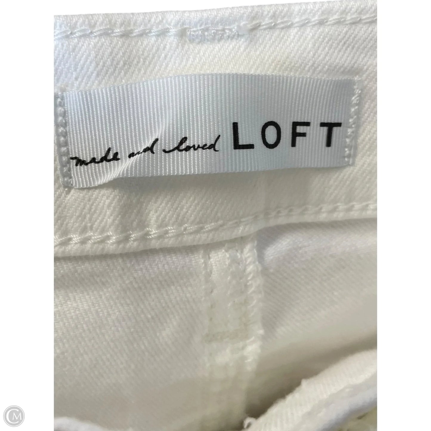 Jeans Flared By Loft In White Denim, Size: 2