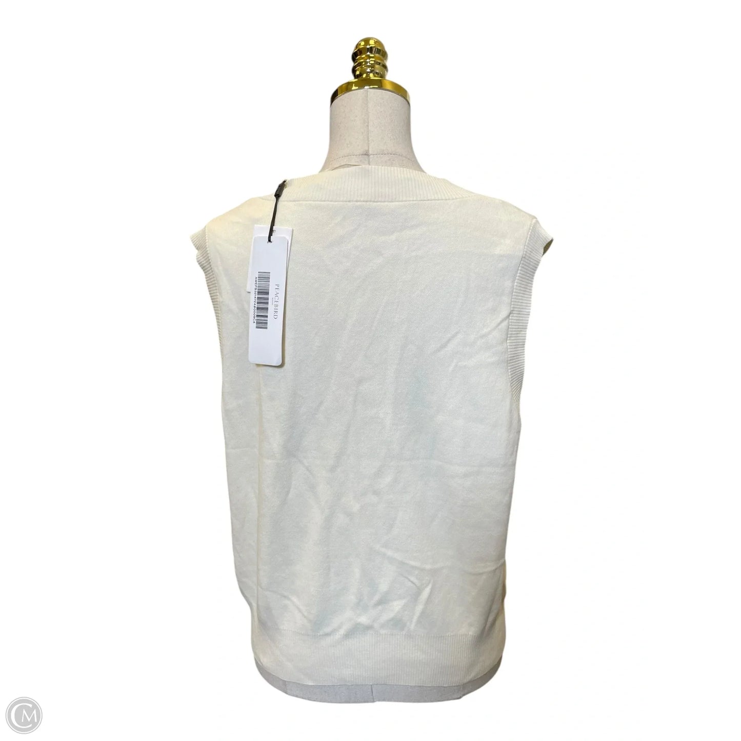 Vest Sweater By Clothes Mentor In Cream, Size: L
