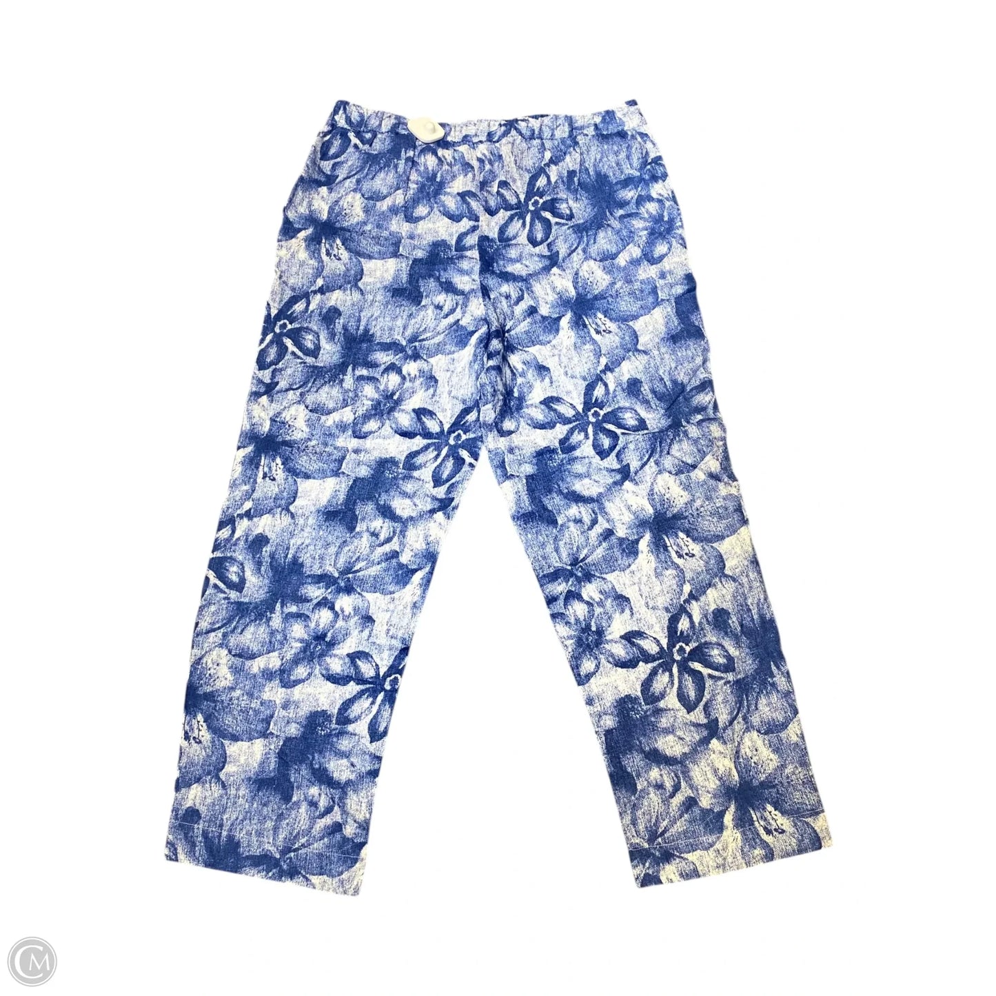 Pants Linen By Chicos In Blue & White, Size: M