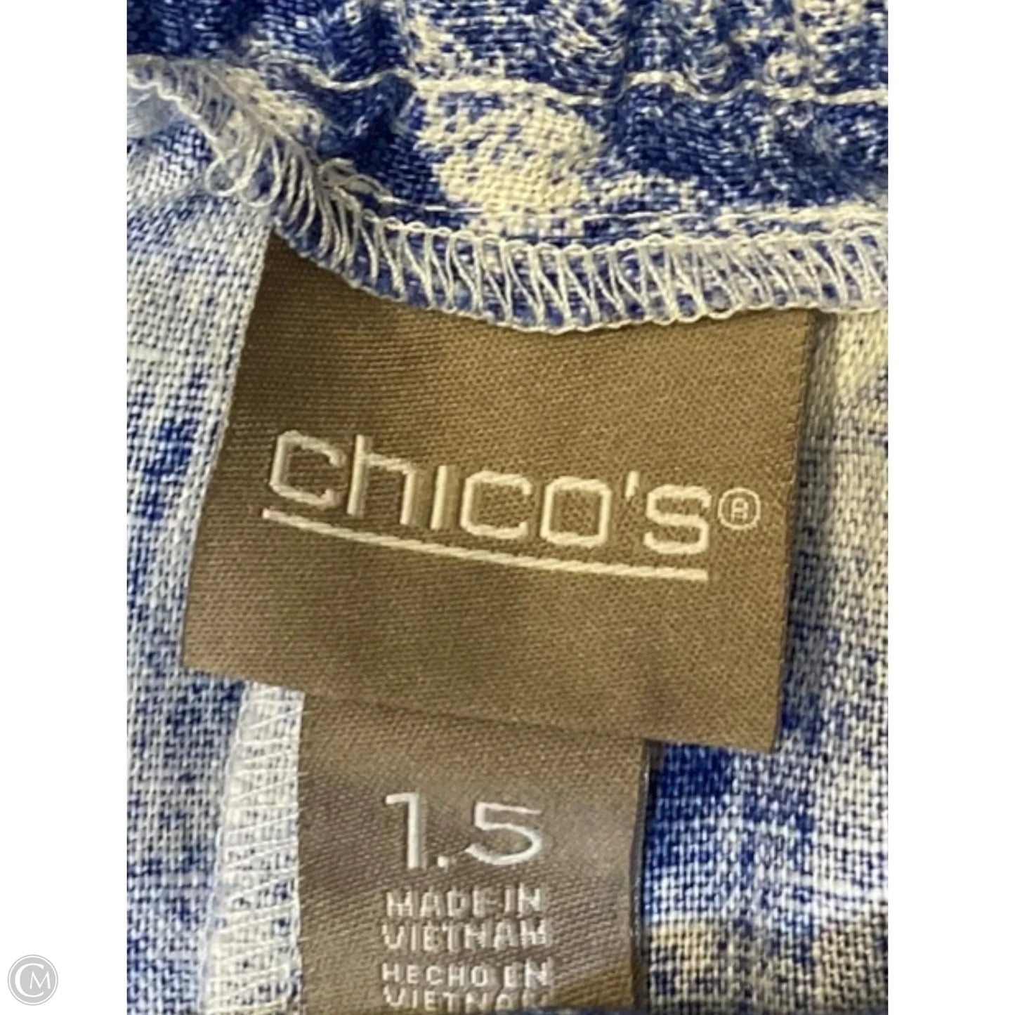 Pants Linen By Chicos In Blue & White, Size: M