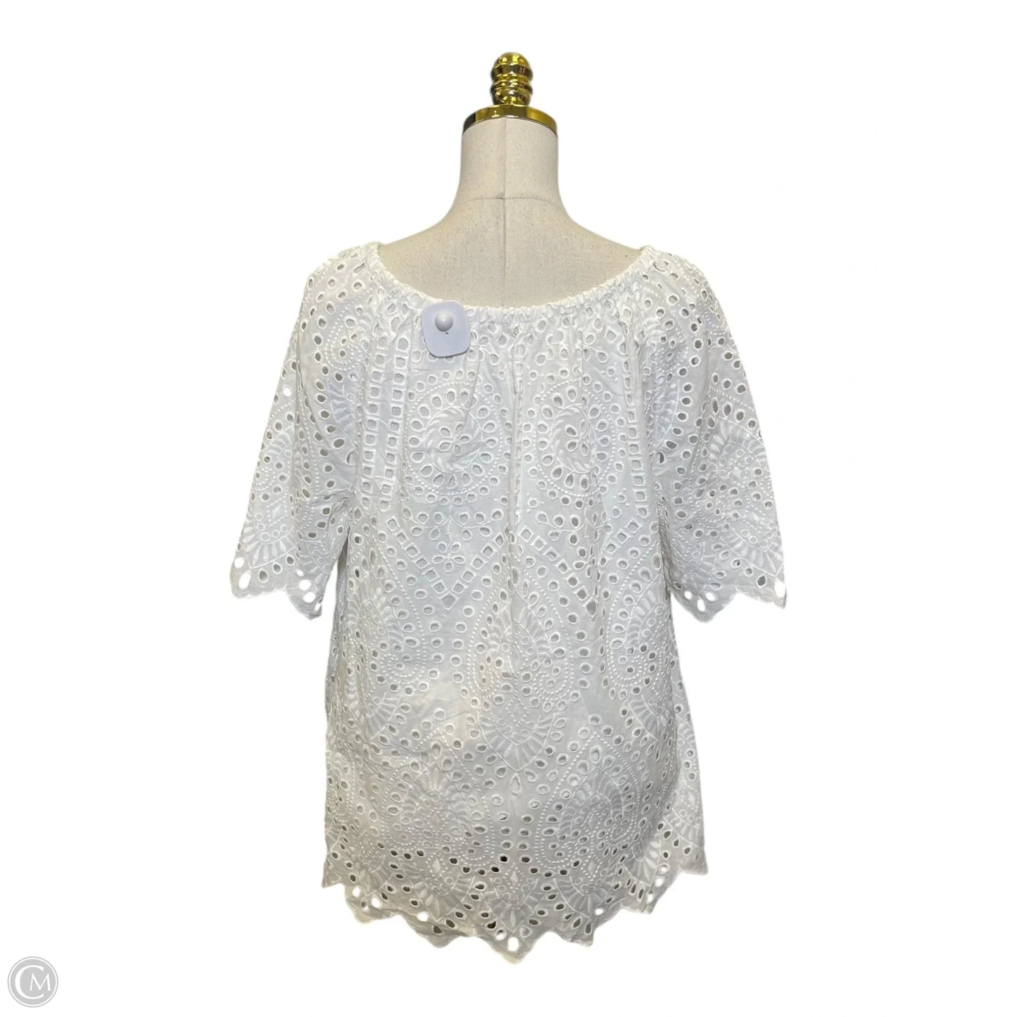 Blouse Short Sleeve By Chicos In White, Size: L