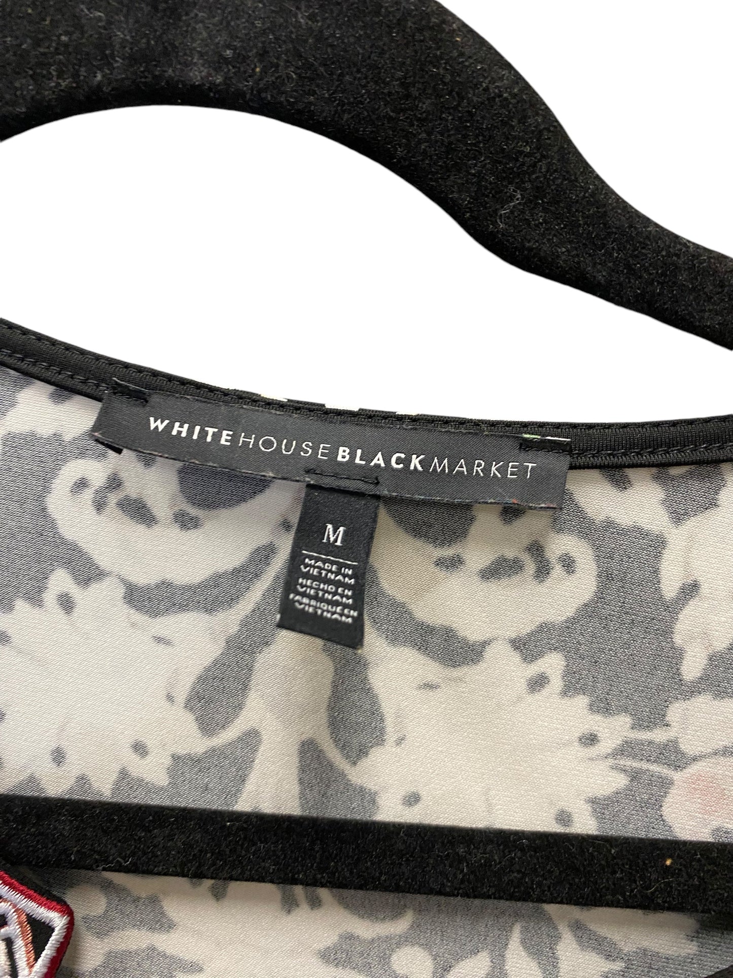 Top 3/4 Sleeve By White House Black Market In Floral Print, Size: M