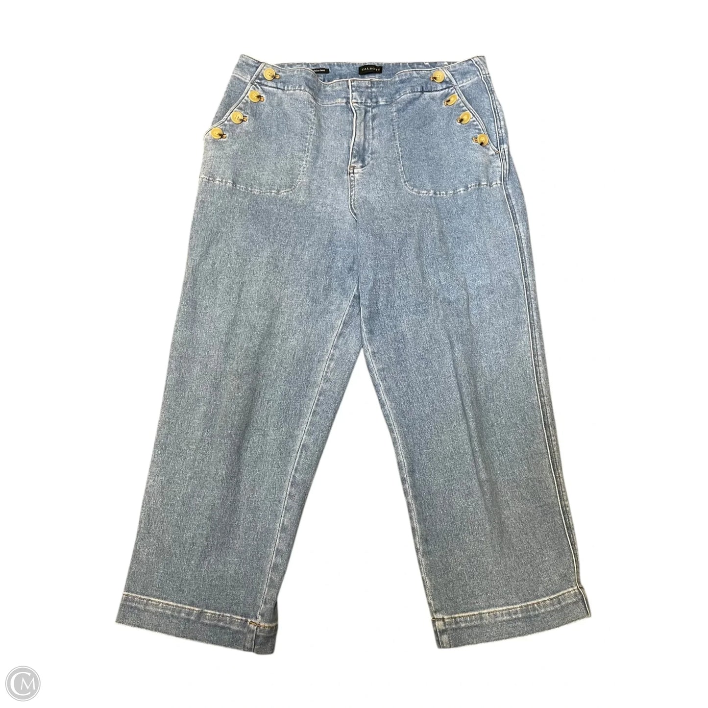 Jeans Straight By Talbots In Blue Denim, Size: 14