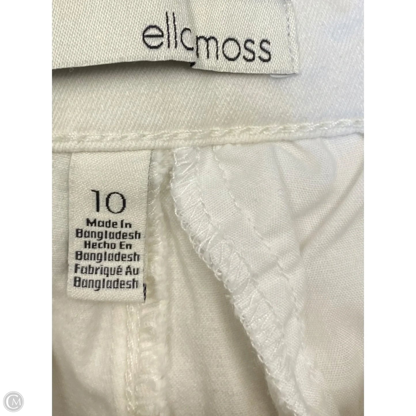 Jeans Straight By Ella Moss In White Denim, Size: 10