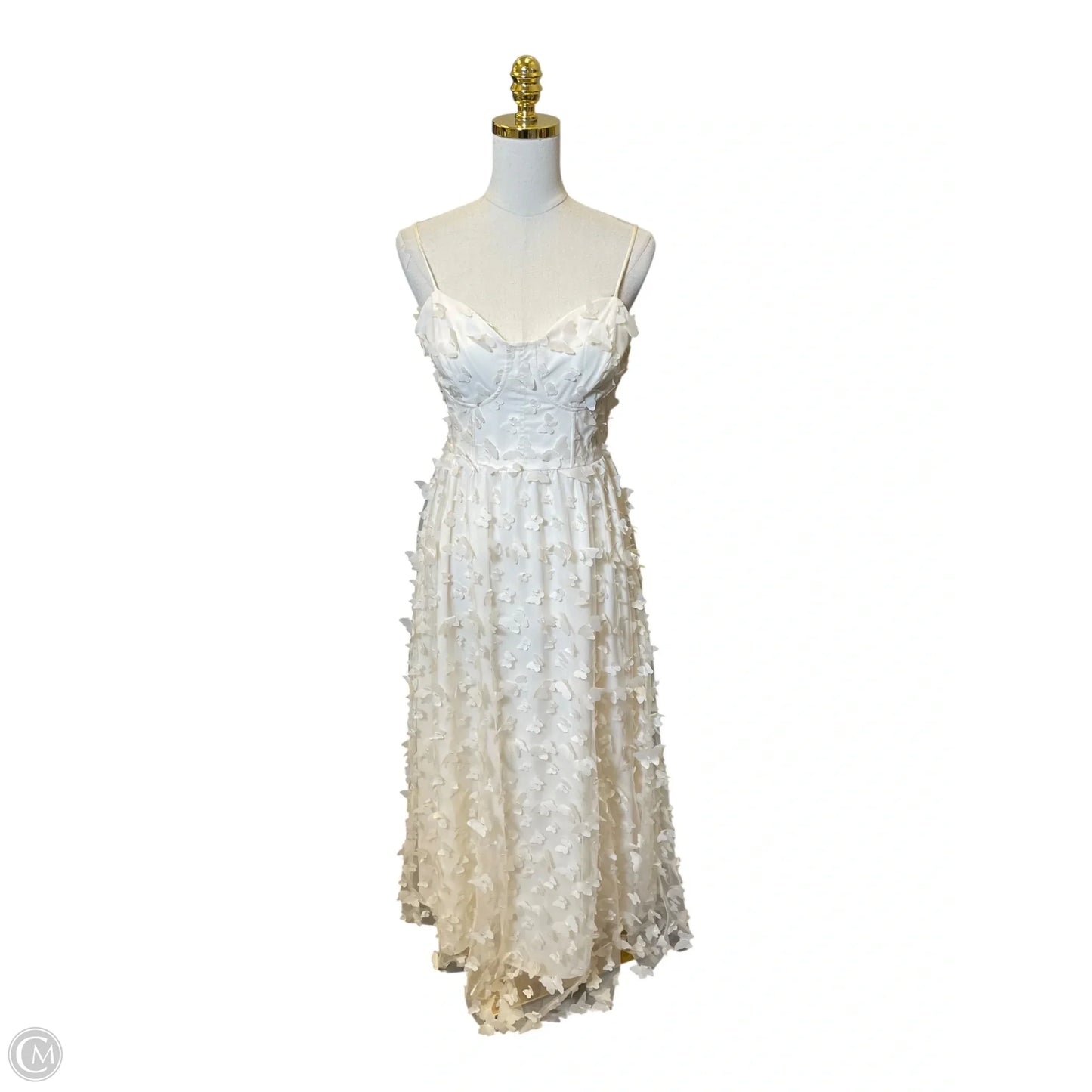 Dress Casual Midi By Clothes Mentor In Cream, Size: M