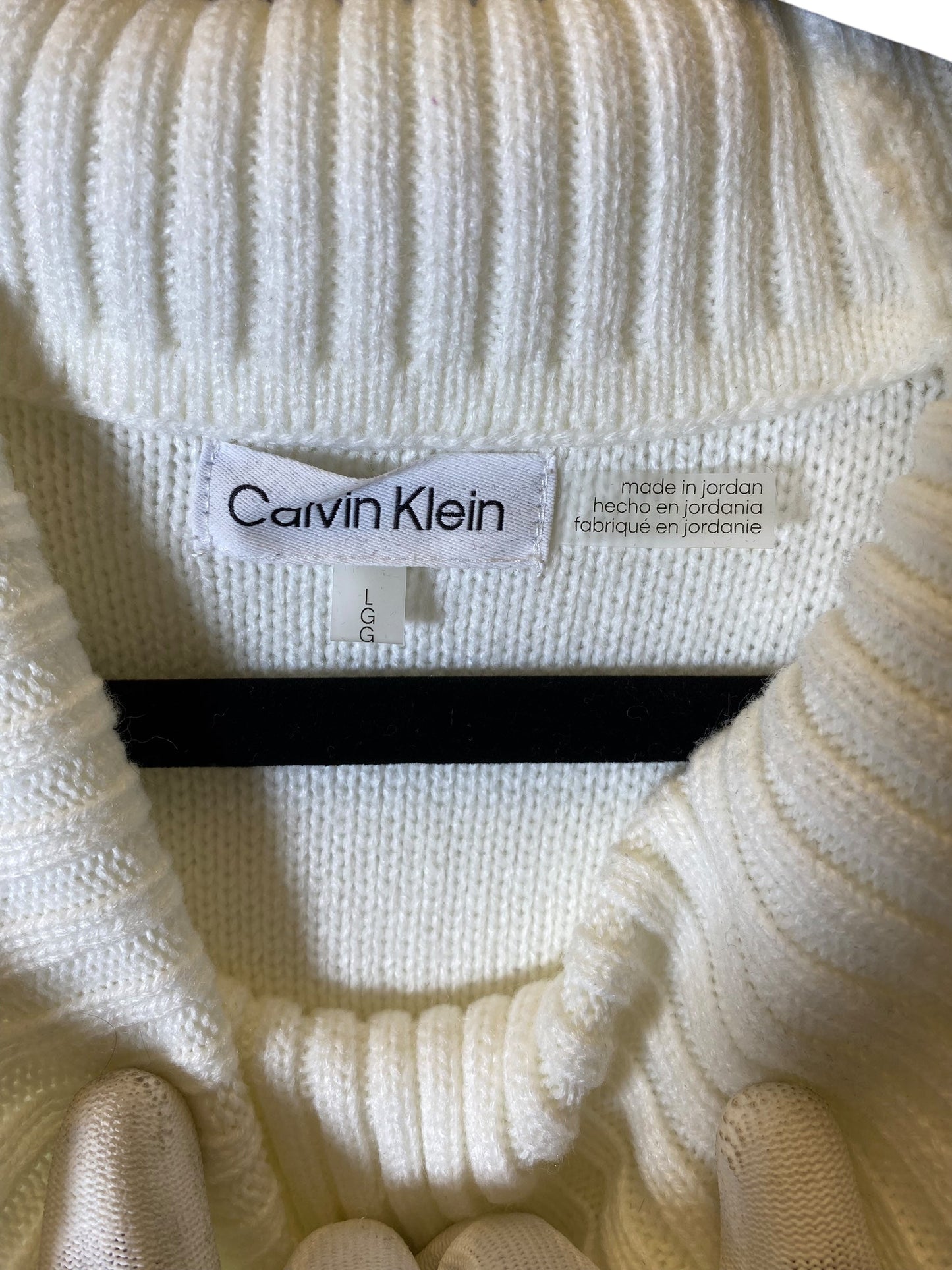 Sweater By Calvin Klein In White, Size: L