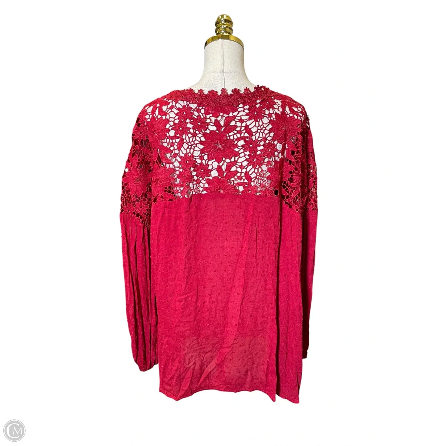 Blouse Long Sleeve By Oddi In Red, Size: 2x