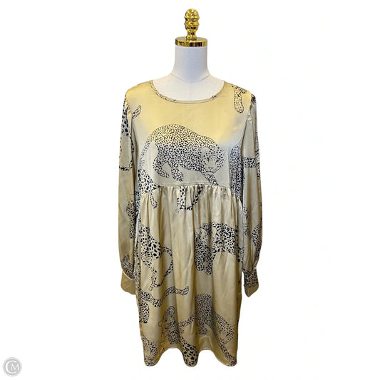 Dress Casual Midi By Easel In Black & Gold, Size: L