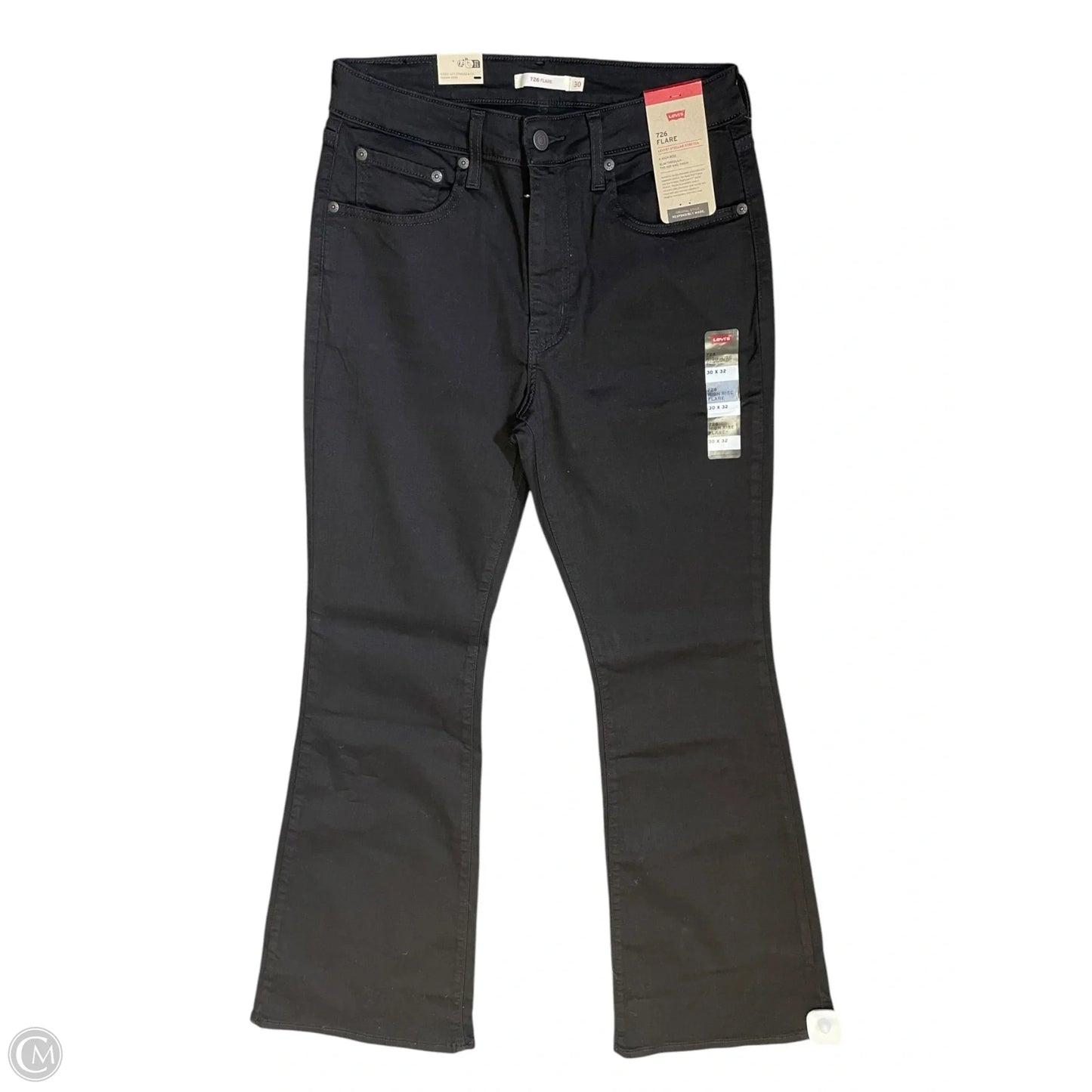 Jeans Flared By Levis In Black Denim, Size: 30