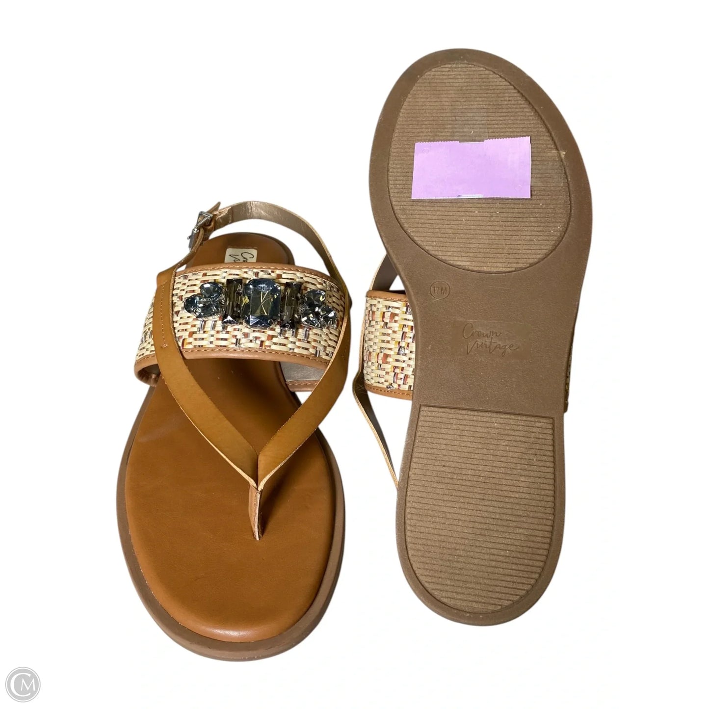 Sandals Flats By Crown Vintage In Tan, Size: 11