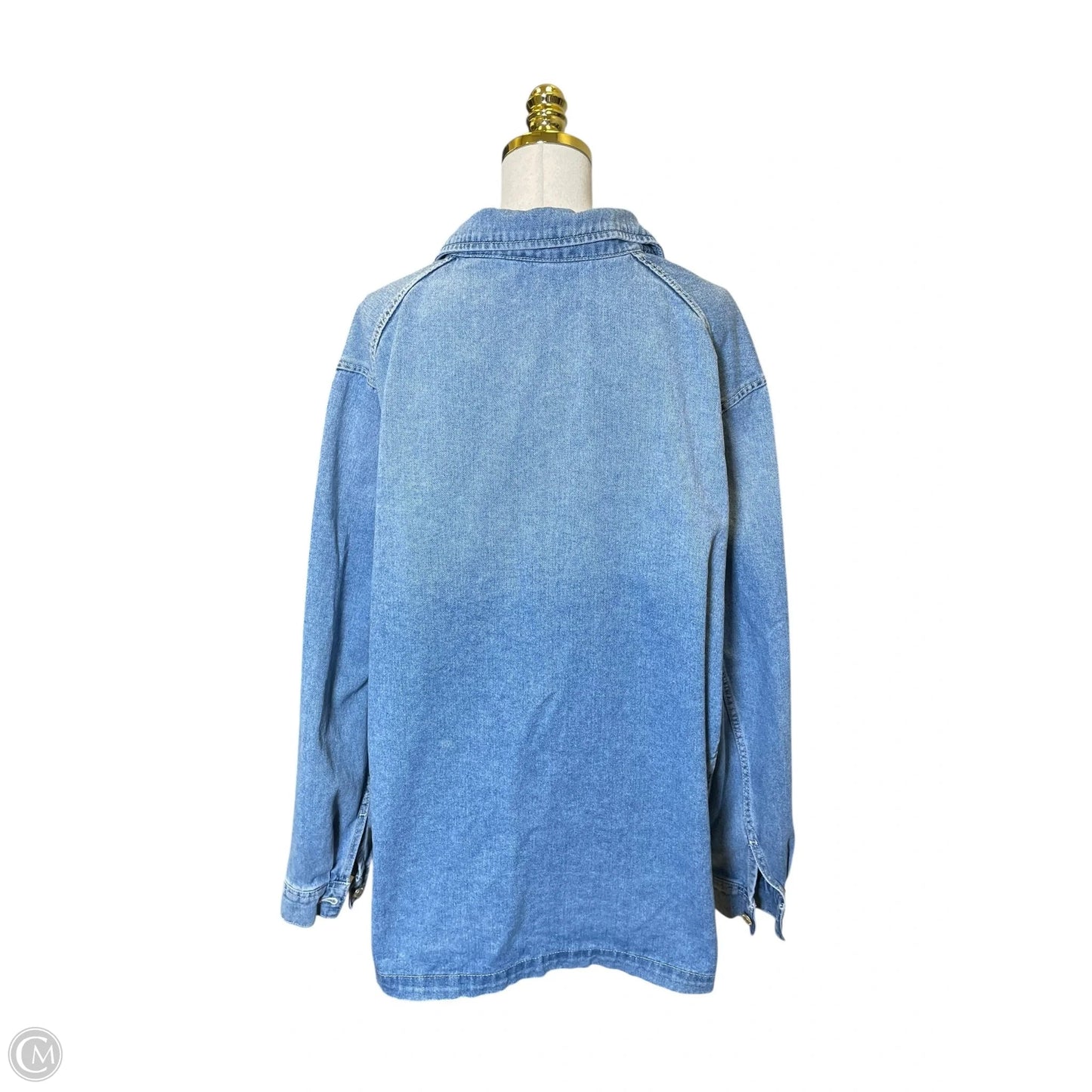 Jacket Denim By Wrangler In Blue Denim, Size: 2x