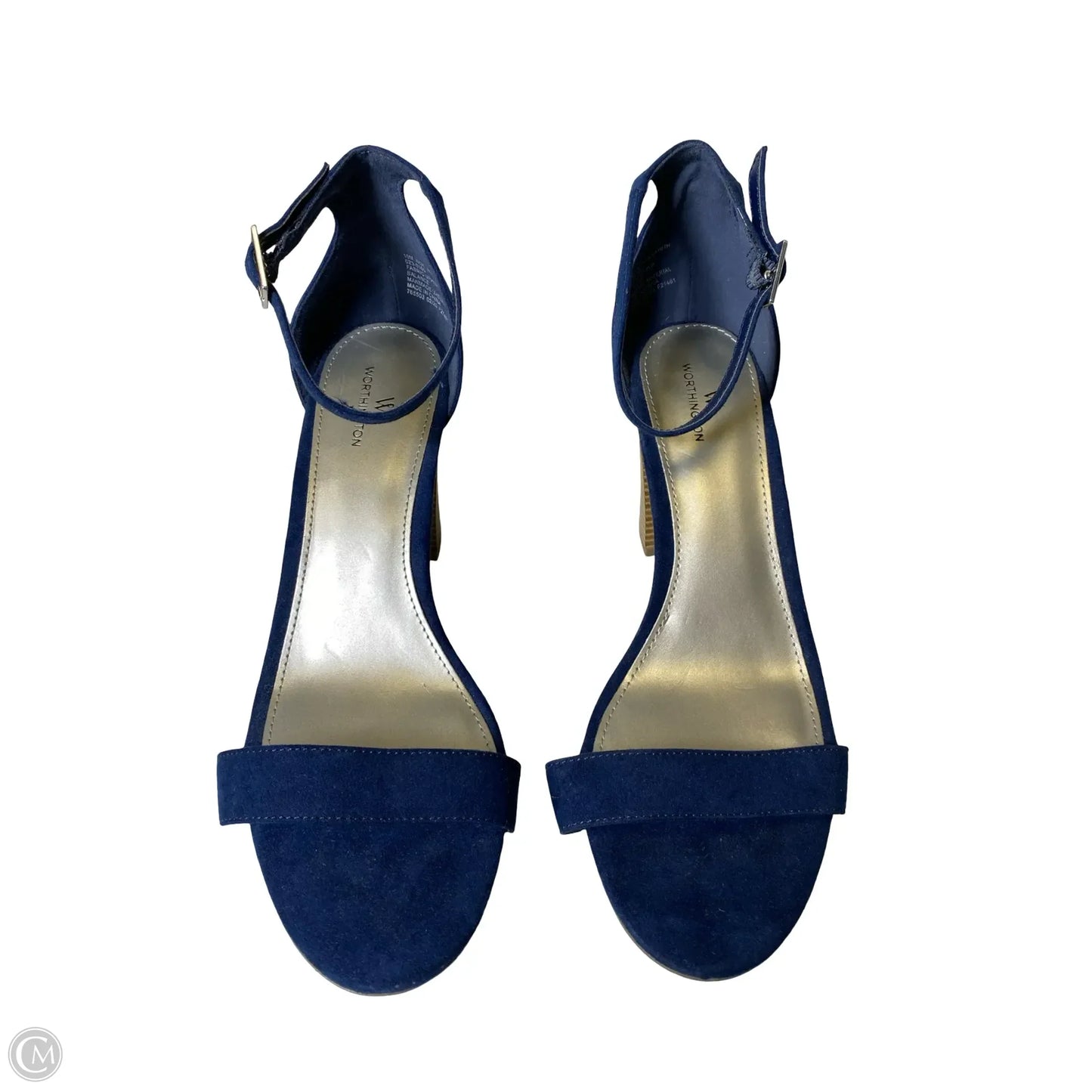 Sandals Heels Block By Worthington In Blue, Size: 10