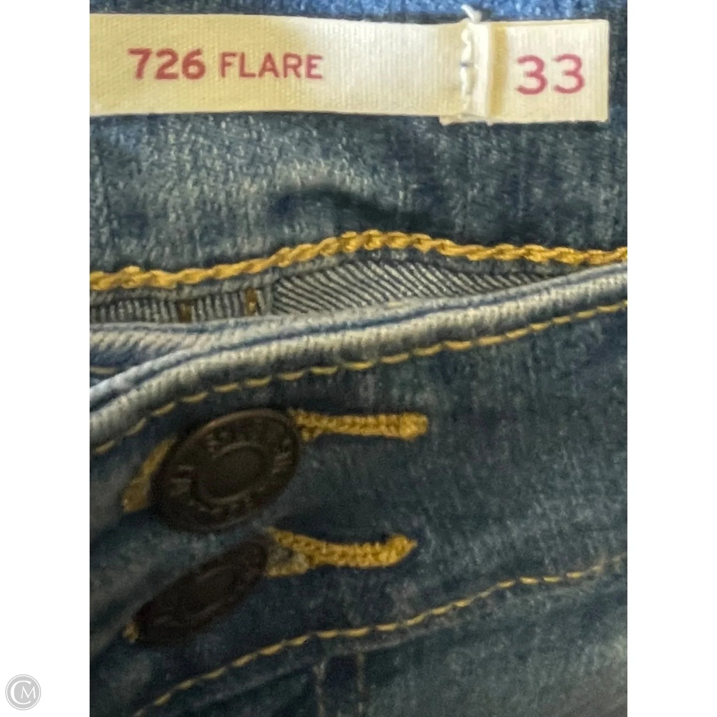 Jeans Flared By Levis In Blue Denim, Size: 16