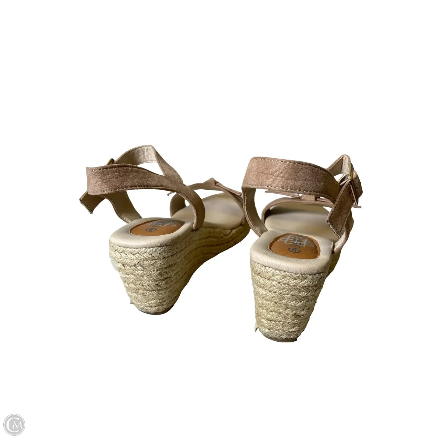 Sandals Heels Wedge By Serra In Tan, Size: 9