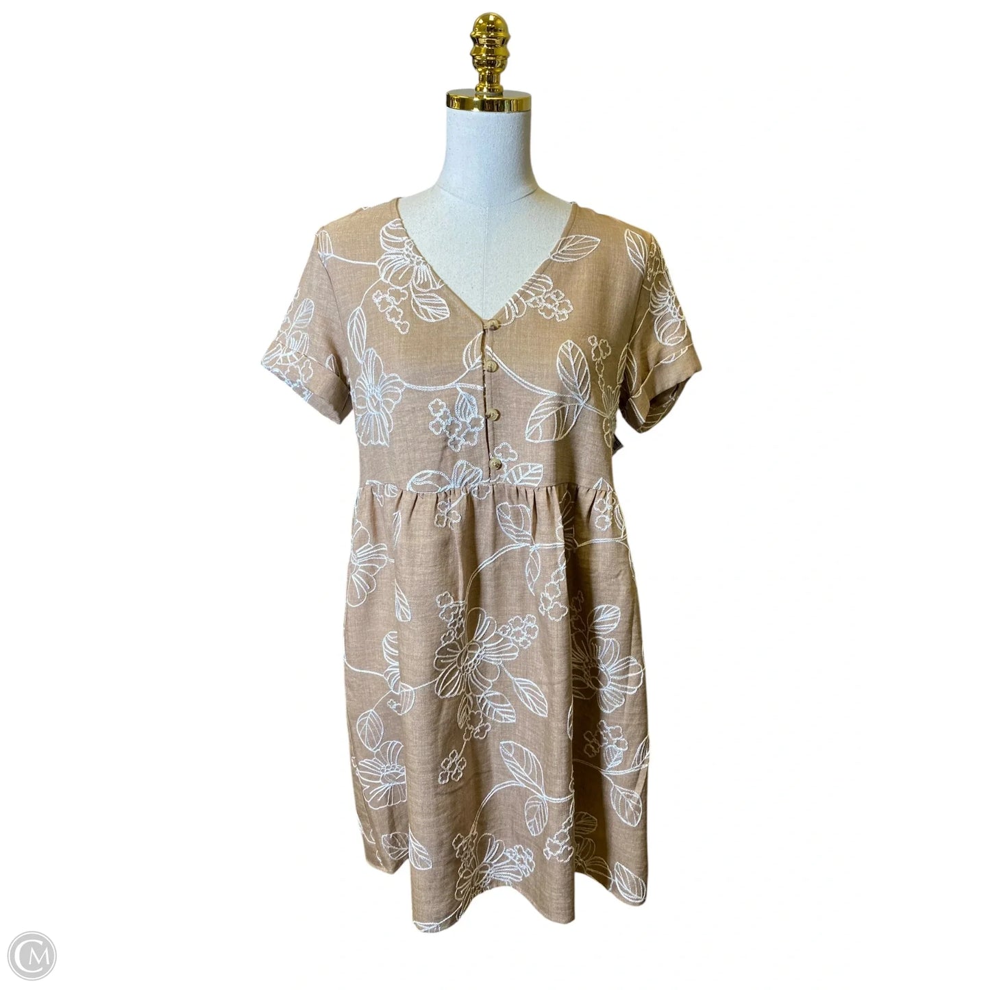 Dress Casual Midi By Como Blu In Brown, Size: S