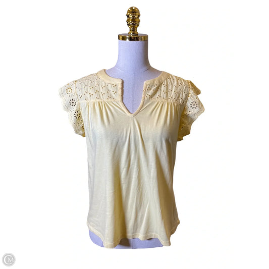 Blouse Short Sleeve By Lucky Brand In Yellow, Size: M